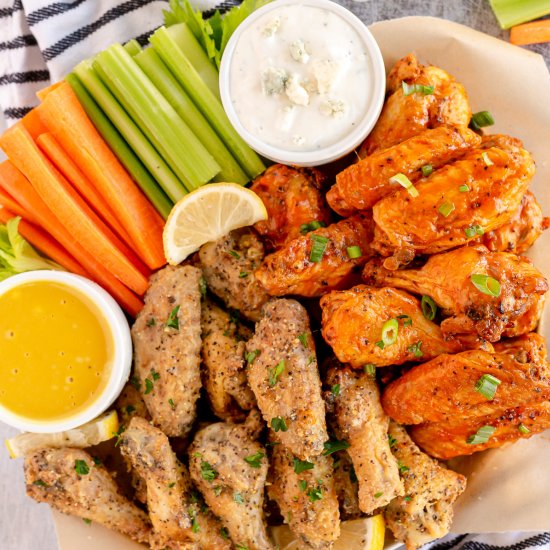 Air Fryer Chicken Wings Two Ways