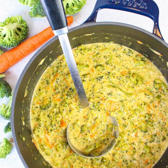 Vegan broccoli cheddar soup