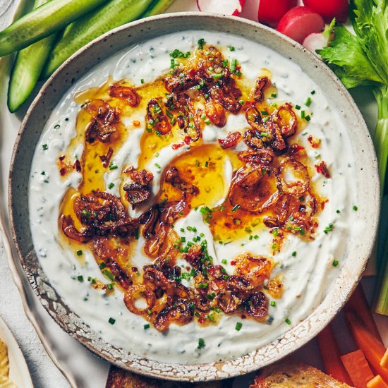 Greek Yogurt Onion Dip with Crispy