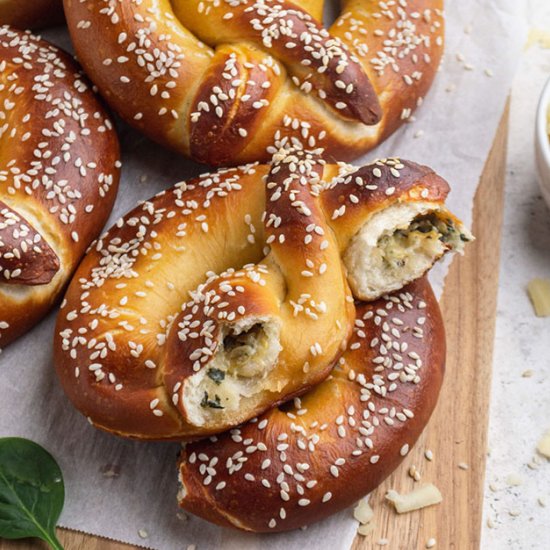 Cheesy Stuffed Soft Pretzels