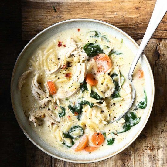 Creamy Chicken Orzo Soup