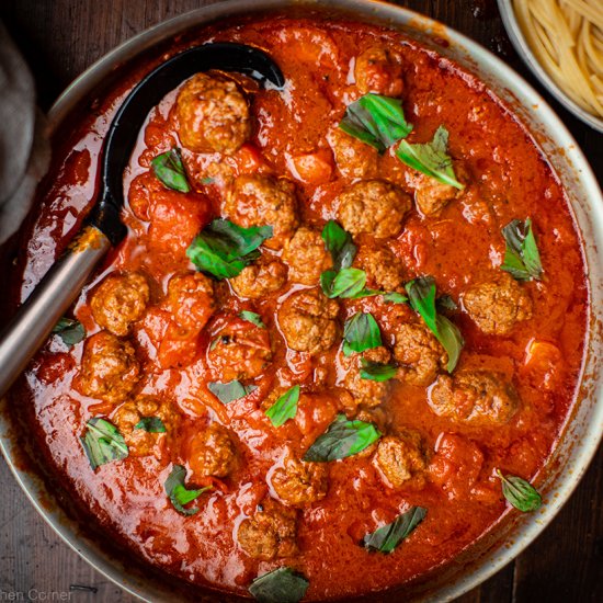 Healthy tasty beef meatballs