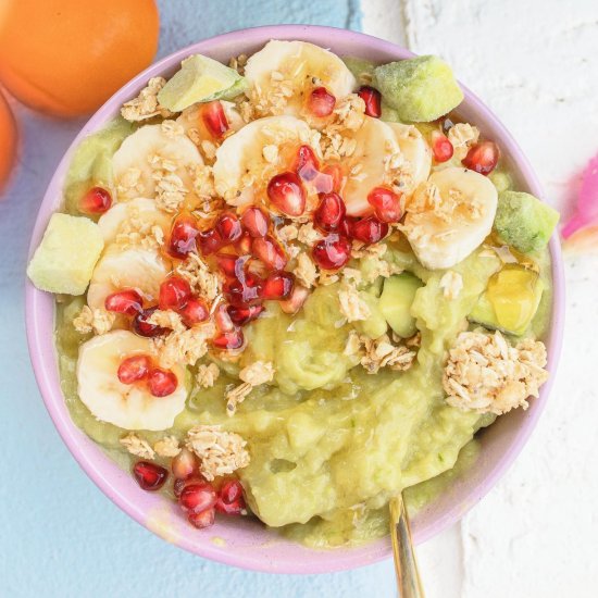 Peachy Avocado Smoothie Bowl