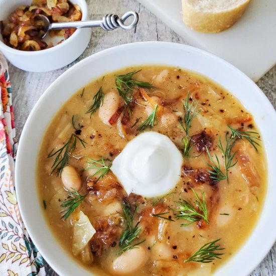 Dilly Bean Stew with Cabbage and Fr