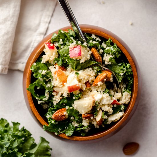 apple, quinoa, & almond kale salad