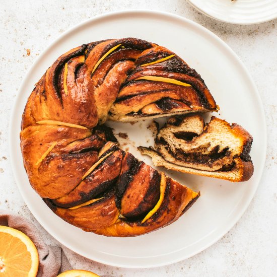 Chocolate Babka with Orange