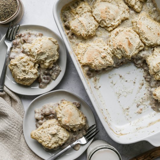 GF Biscuits & Gravy Casserole