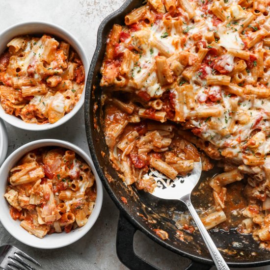 GF Chicken Parmesan Pasta Casserole