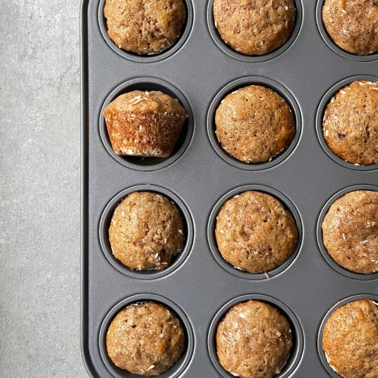 Mini Banana Muffins with Coconut