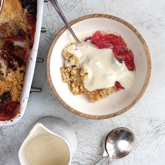 Rhubarb Blueberry Crumble GF