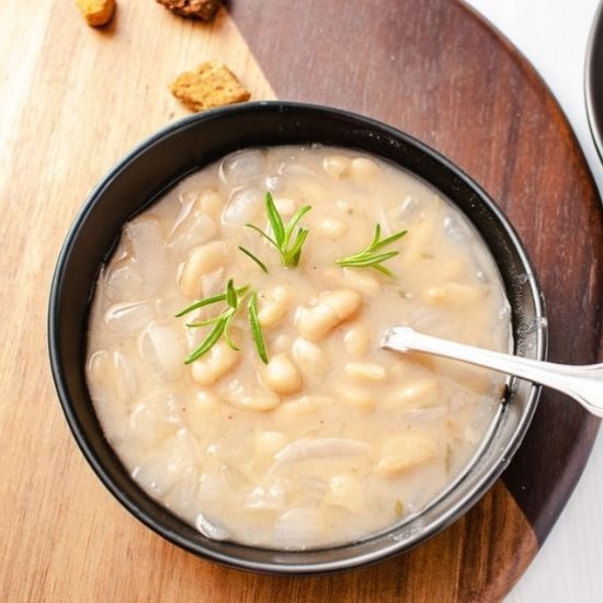 Vegan Rosemary White Bean Soup