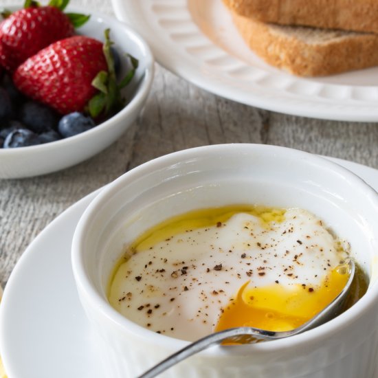 Coddled Eggs with Gruyere and Ham