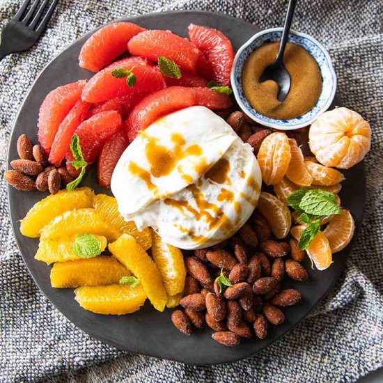 Winter Fruit Burrata Appetizer