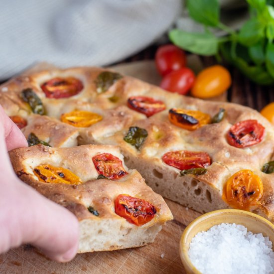 Cherry Tomato And Basil Focaccia