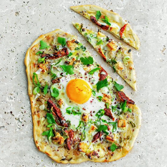 Za’atar Feta and Egg Flatbread