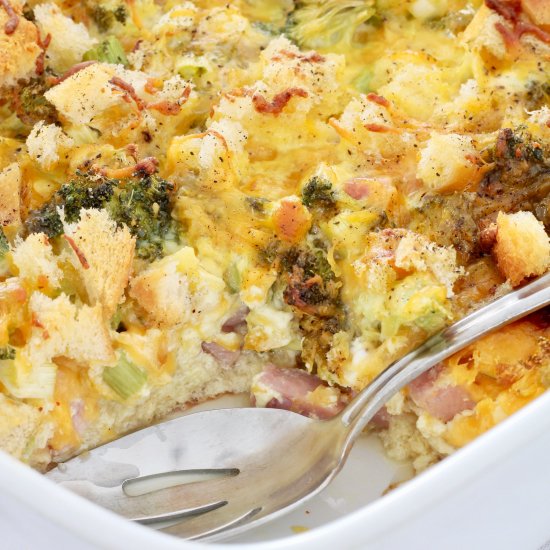 Ham & Cheese Breakfast Strata