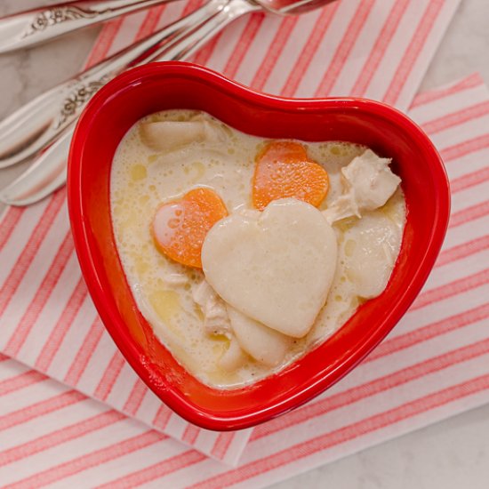 Heart-Shaped Chicken & Dumplings