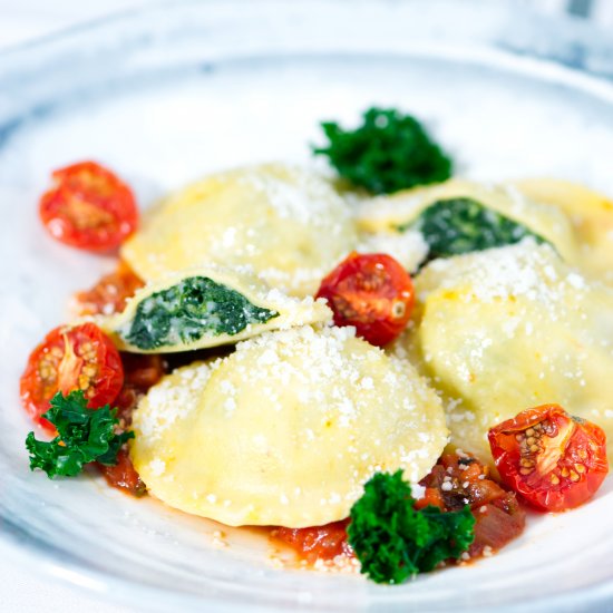 Vegan Potato and Kale Ravioli