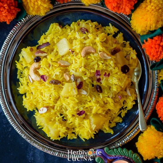 Pineapple Zarda Sweet (meethe) Rice