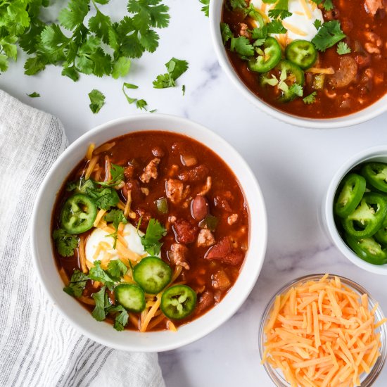 Slow Cooker Turkey and Bean Chili