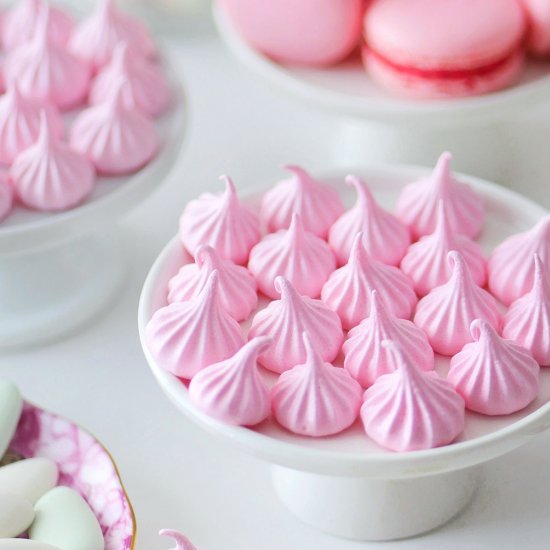 Pink Cotton Candy Meringue Cookies