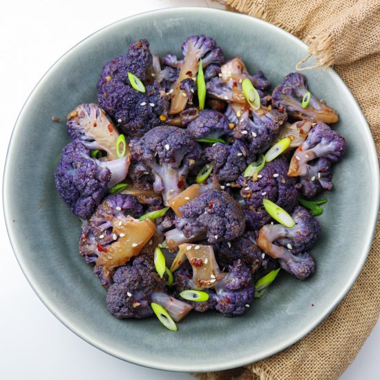 smoked & spicy purple cauliflower