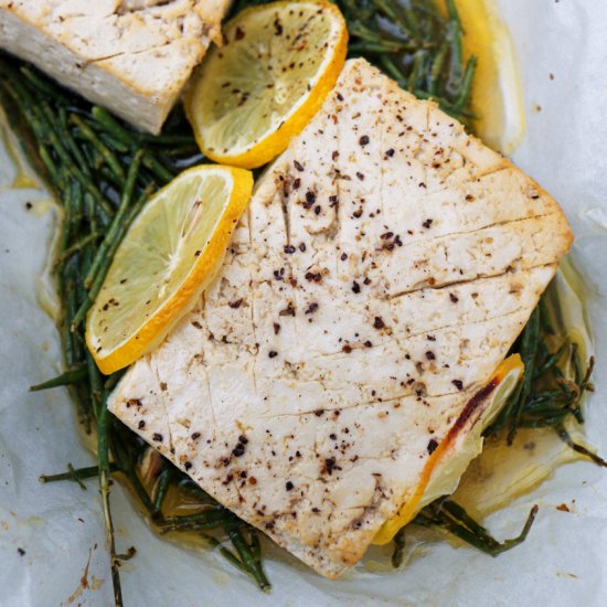 Tofu and Samphire Parcels