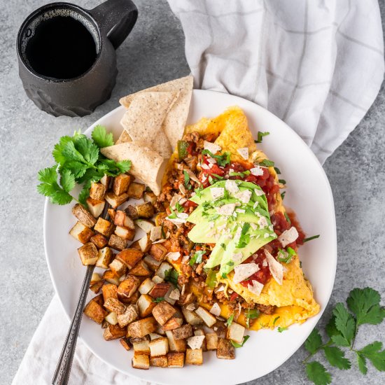 Southwestern Sausage Omelette