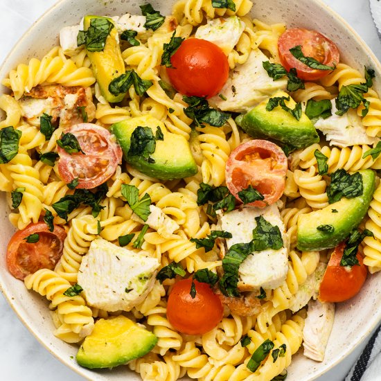 Creamy Chicken Avocado Pasta Salad