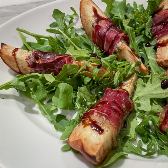 Prosciutto Wrapped Roasted Pears