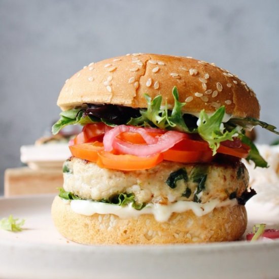 Spinach & Feta Turkey Burgers