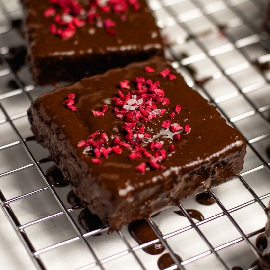 Chocolate-Dipped Raspberry Brownies