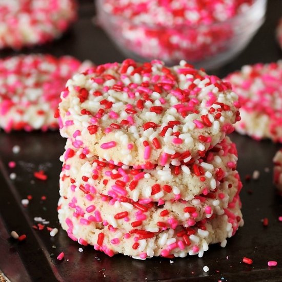 Valentine’s Sprinkle Sugar Cookies