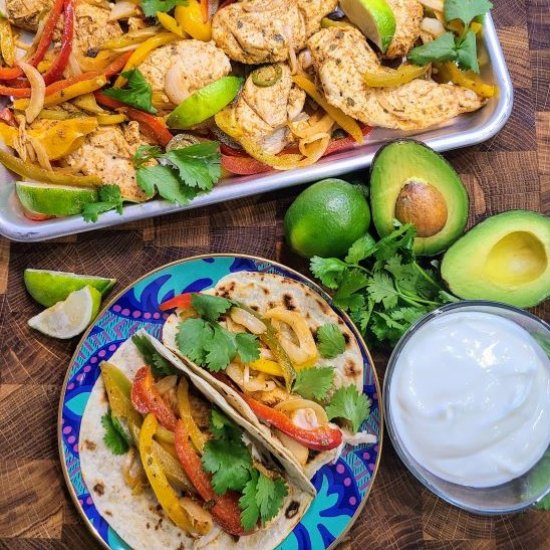 Spicy Sheet Pan Chicken Fajitas