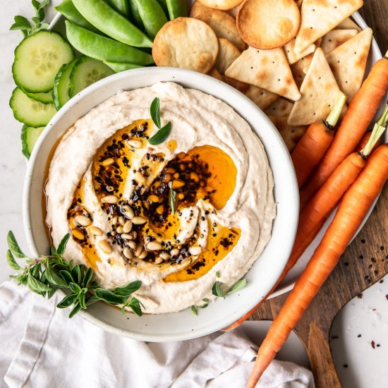 white bean hummus with spicy oil