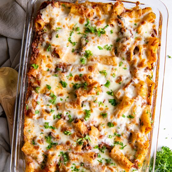 Baked Rigatoni with Meat Sauce