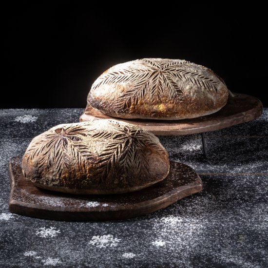 Turmeric Marbled Sourdough Bread