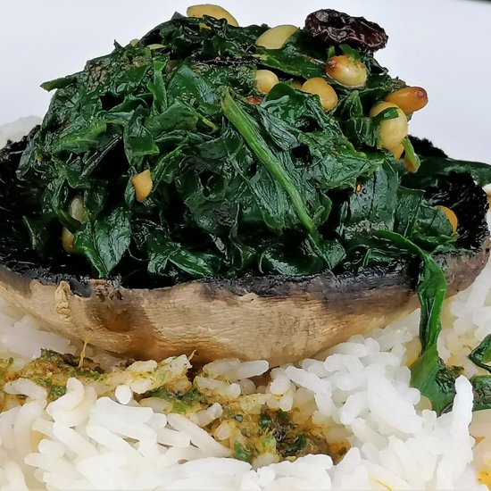 MUSHROOM WITH SPINACH CATALAN STYLE