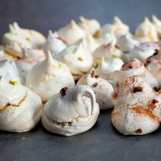 flavoured meringues