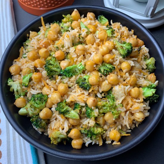 broccoli chickpea rice