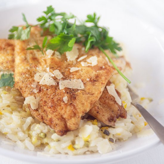 Cod Risotto with Zucchini