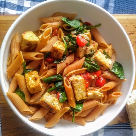 Lentil Pasta with Tempeh