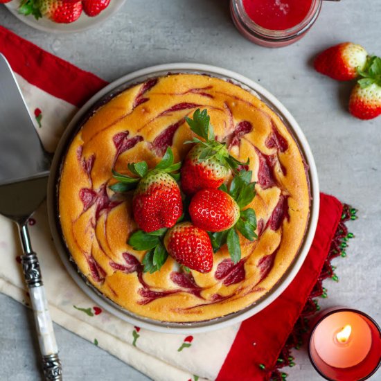 Strawberry Swirl Cheesecake