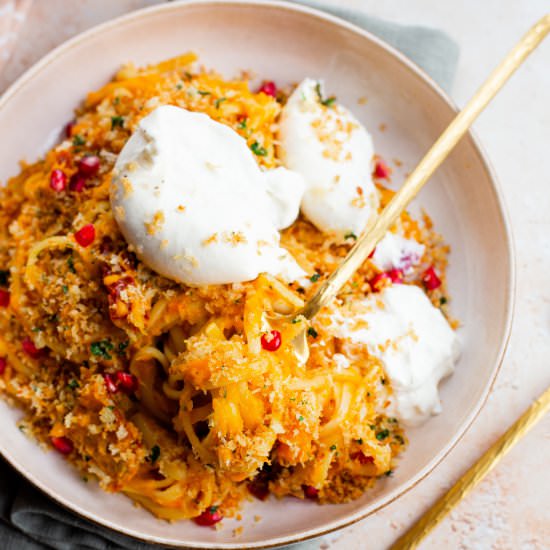 Roasted Squash Pasta with Burrata