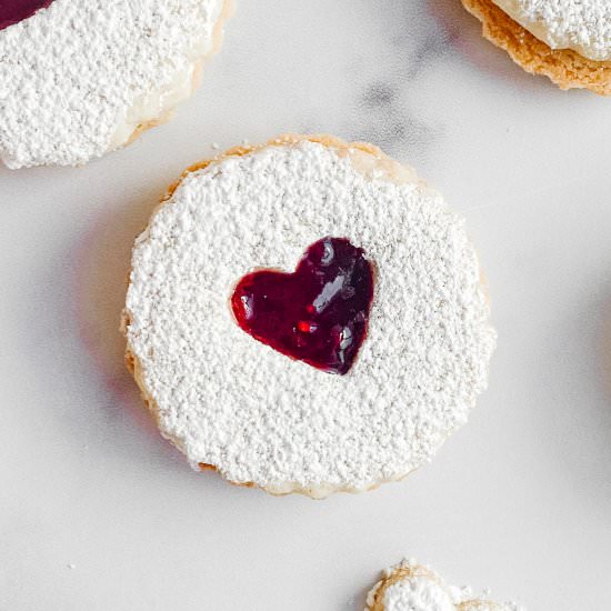 Raspberry Linzer Cookies