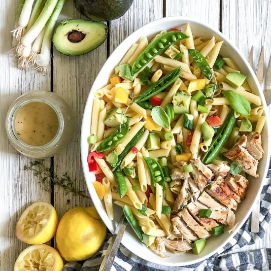 Avocado & Honey Dijon Pasta Salad