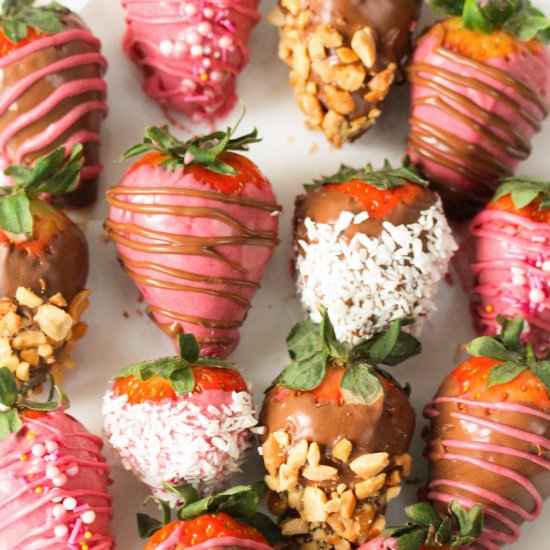 Pink Chocolate Covered Strawberries