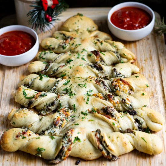 Christmas Tree Cheesy Breadsticks