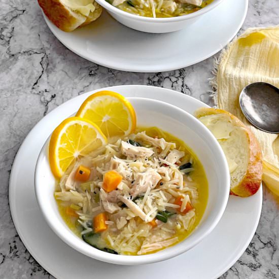 Lemon Chicken Orzo Soup