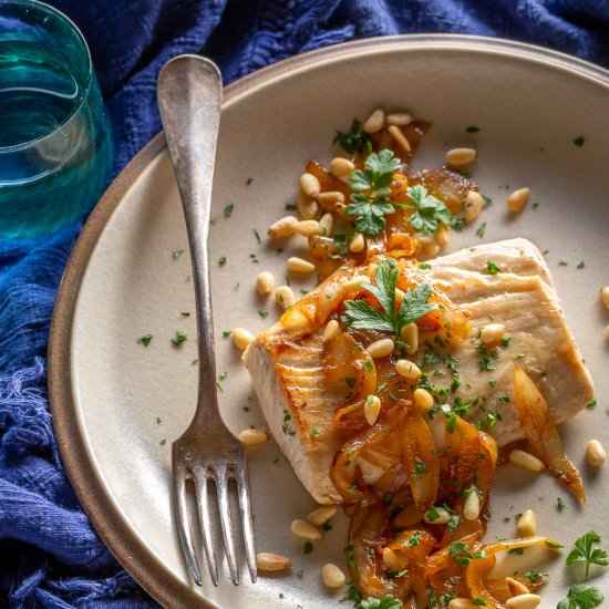 Pan-Seared Mahi Mahi with Onions